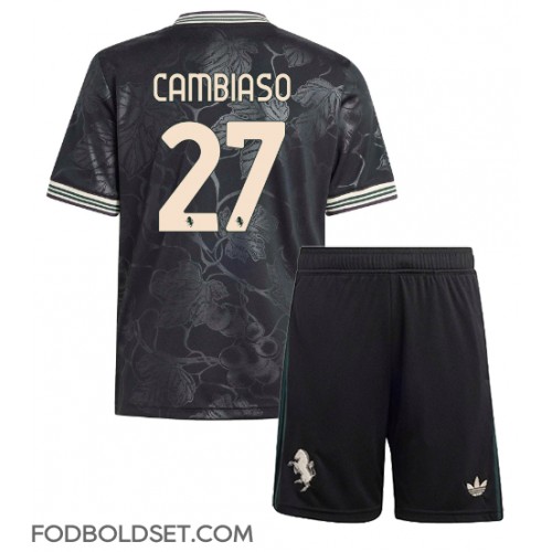 Juventus Andrea Cambiaso #27 Tredje trøje Børn 2025-26 Kortærmet (+ Korte bukser)